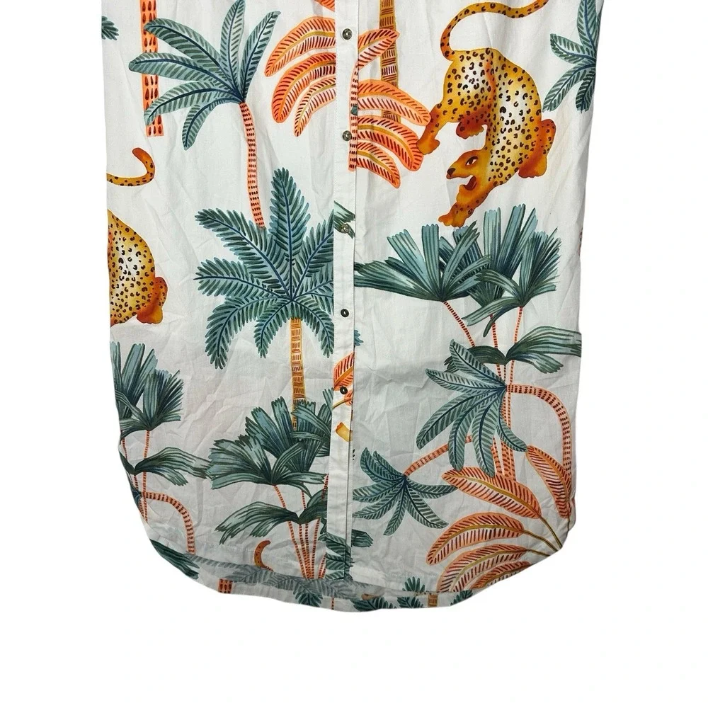 Maeve By Anthropologie Maxi Dress Women's Large Button-Front Tropical Resort - Picture 8 of 11
